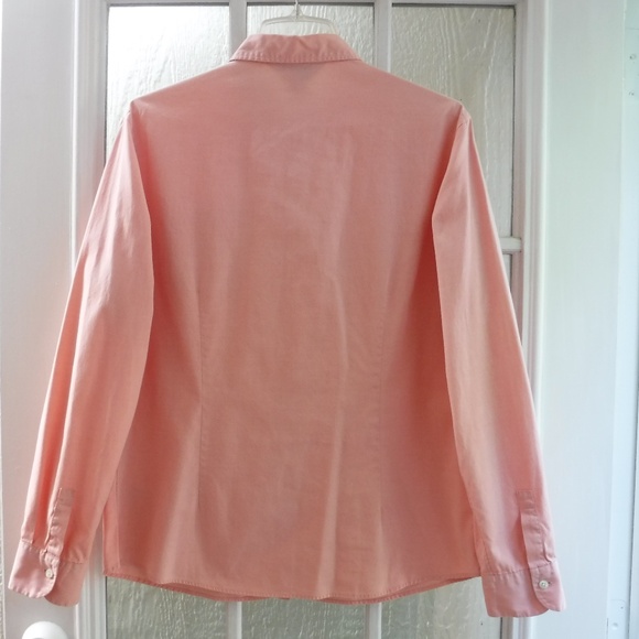 Brooks Brothers Coral Color Button Up Long Sleeve Collared Blouse - Picture 2 of 6